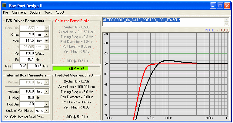 ALTEC LANSING CD912-8A PORTED 100L