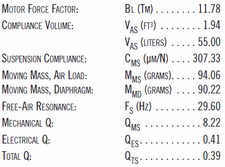 JBL GT1041 SPECS