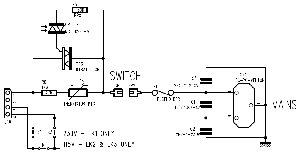 GIGRAC 600 INRUSH CURRENT LIMITER SCHEMATIC